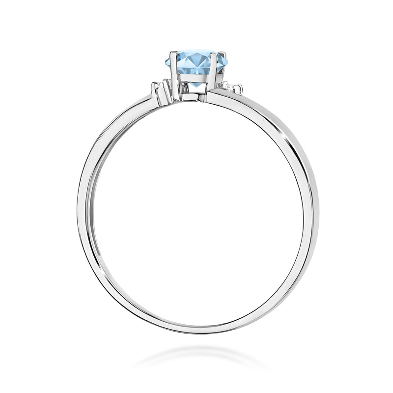 Inel Aur 14K cu Diamante Albastre de Laborator 0.53 ct, imaginea 11 din 12