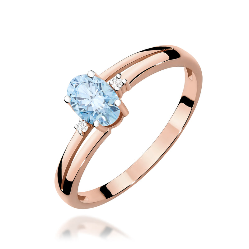 Inel Aur 14K cu Diamante Albastre de Laborator 0.53 ct, imaginea 5 din 12