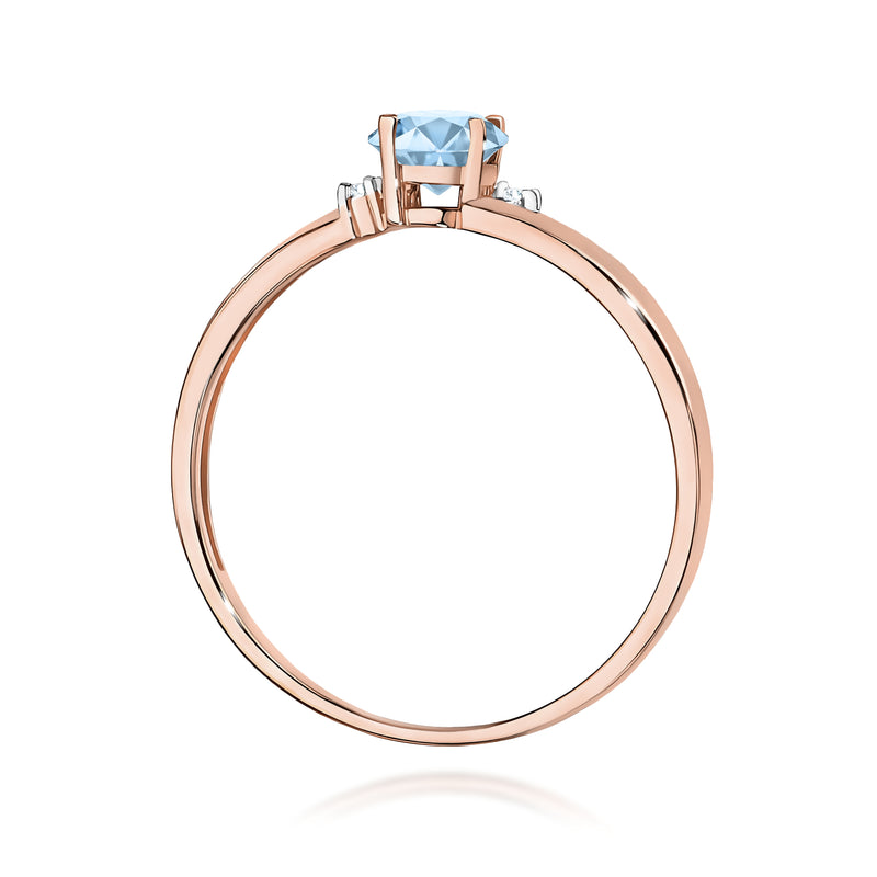 Inel Aur 14K cu Diamante Albastre de Laborator 0.53 ct, imaginea 7 din 12