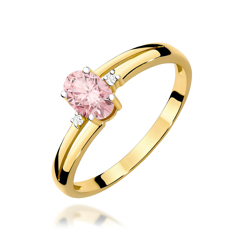 Inel Aur 14K cu Diamante Roz de Laborator 0.53 ct — Aur galben