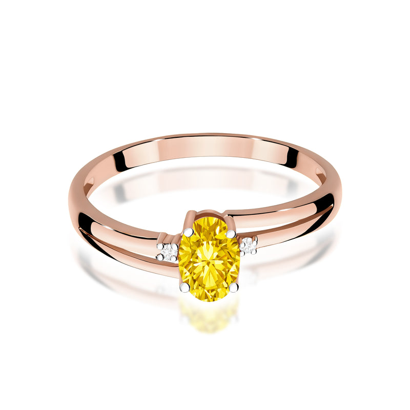 Inel Aur 14K cu Diamante Galbene de Laborator 0.53 ct, imaginea 6 din 12