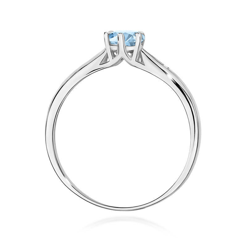 Inel Aur 14K cu Diamante Albastre de Laborator 0.51 ct, imaginea 11 din 12