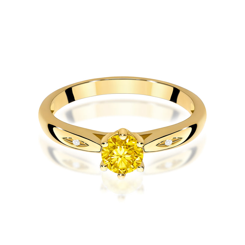 Inel Aur 14K cu Diamante Galbene de Laborator 0.51 ct, imaginea 2 din 12