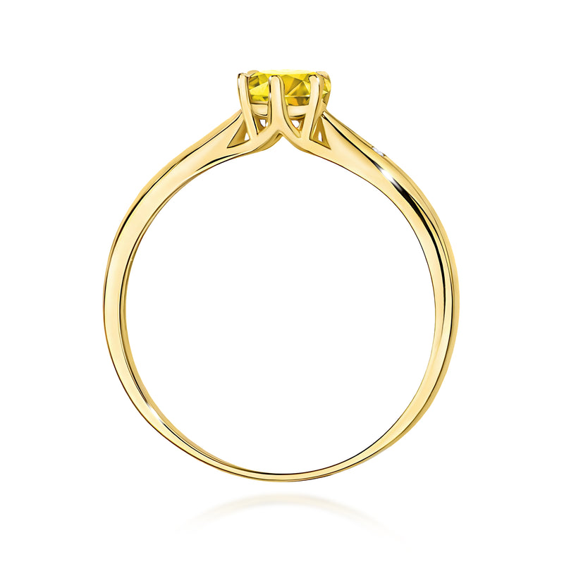 Inel Aur 14K cu Diamante Galbene de Laborator 0.51 ct, imaginea 3 din 12