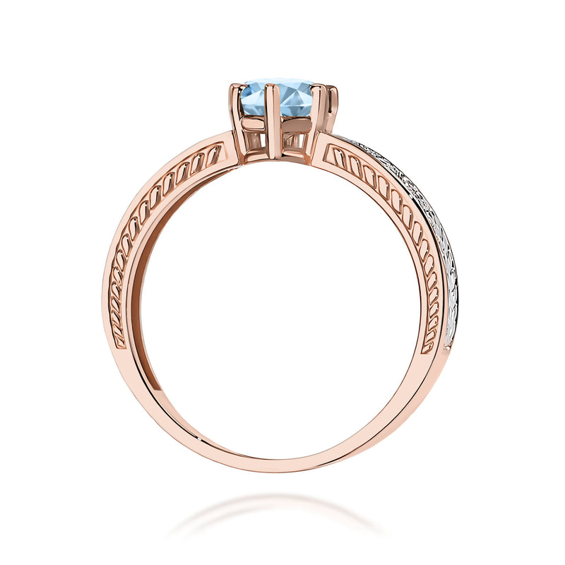 Inel Aur 14K cu Diamante Albastre de Laborator 0.58 ct, imaginea 7 din 12