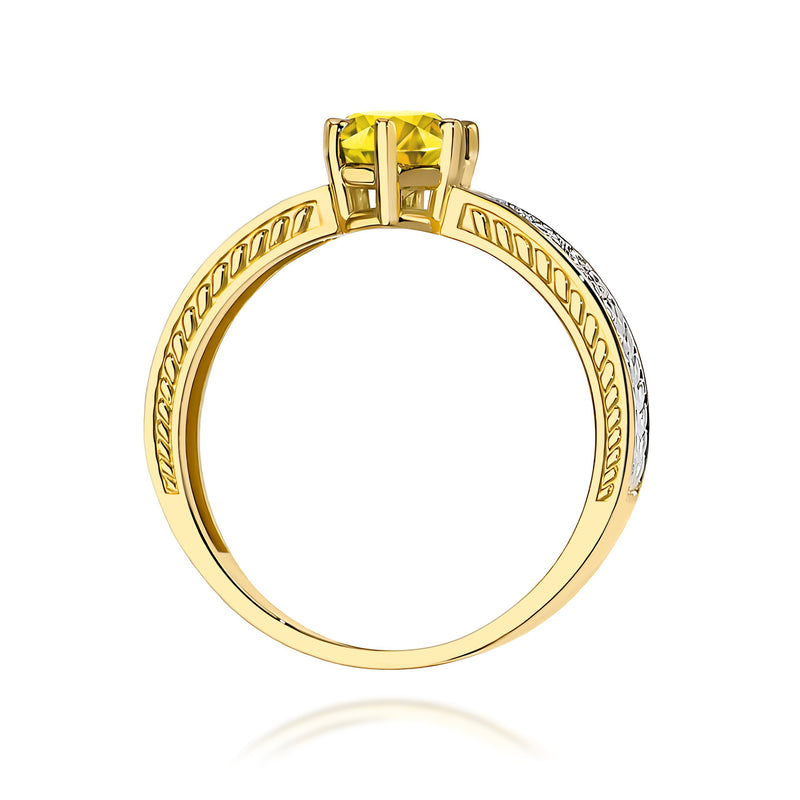 Inel Aur 14K cu Diamante Galbene de Laborator 0.58 ct, imaginea 3 din 12
