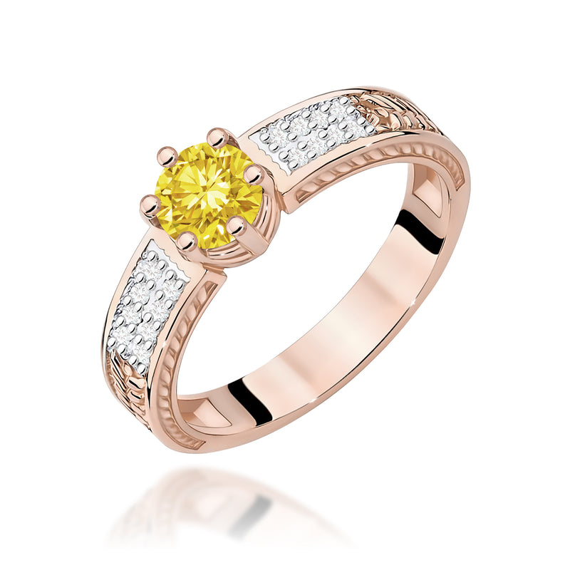 Inel Aur 14K cu Diamante Galbene de Laborator 0.58 ct, imaginea 5 din 12