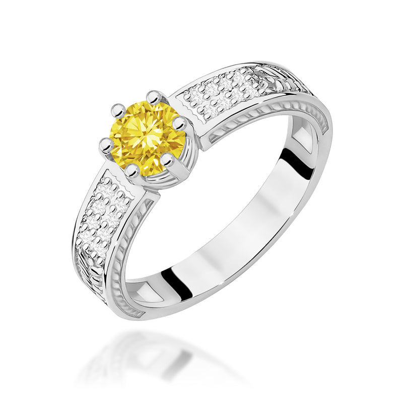 Inel Aur 14K cu Diamante Galbene de Laborator 0.58 ct, imaginea 9 din 12