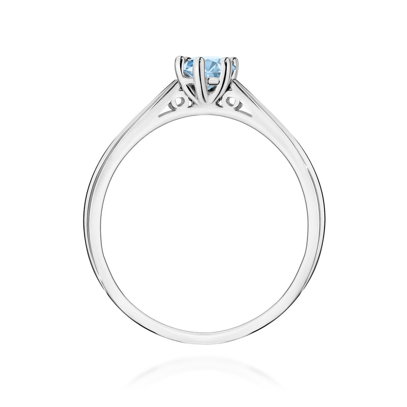 Inel Aur 14K cu Diamant Albastru de Laborator 0.30 ct, imaginea 11 din 12