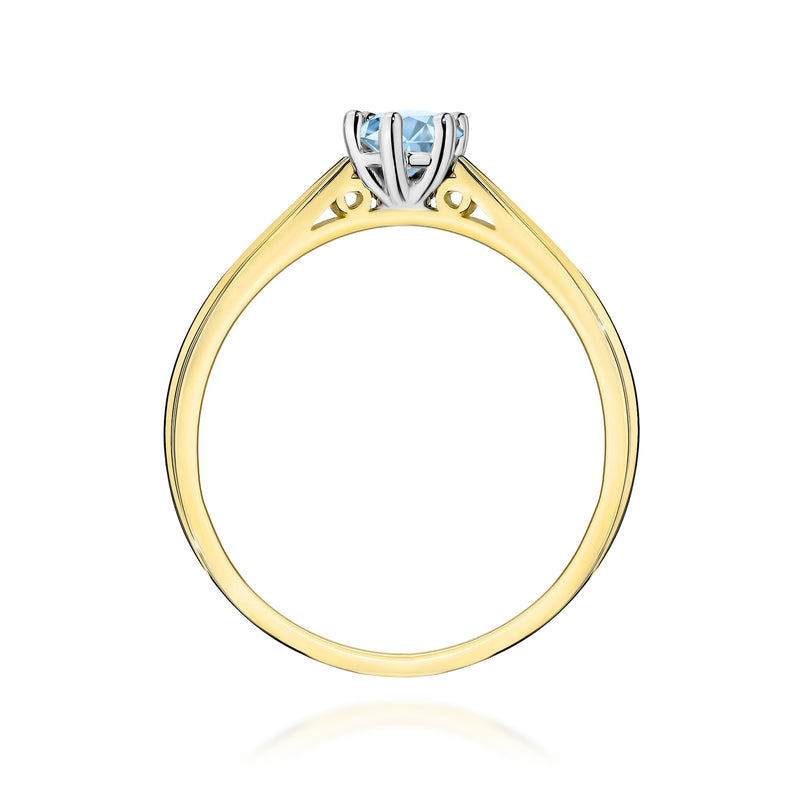 Inel Aur 14K cu Diamant Albastru de Laborator 0.30 ct, imaginea 3 din 12