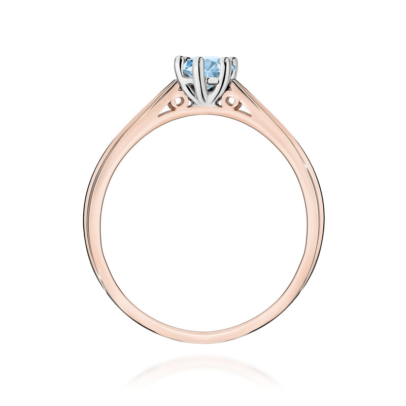 Inel Aur 14K cu Diamant Albastru de Laborator 0.30 ct, imaginea 7 din 12