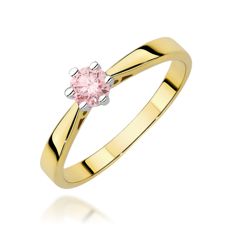 Inel Aur 14K cu Diamant Roz de Laborator 0.30 ct — Aur galben