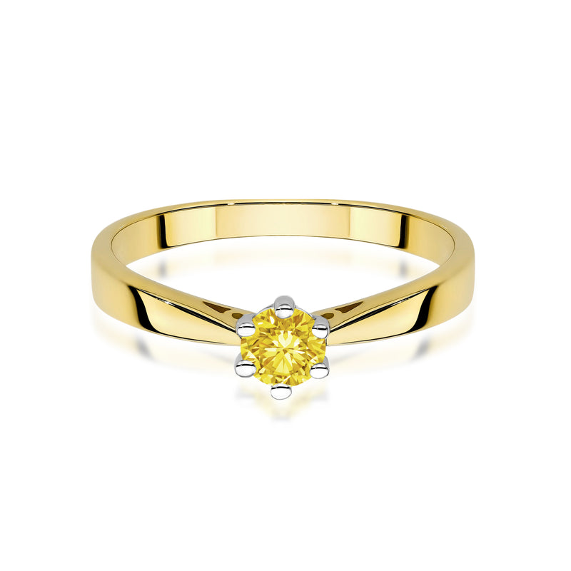 Inel Aur 14K cu Diamant Galben de Laborator 0.30 ct, imaginea 2 din 12