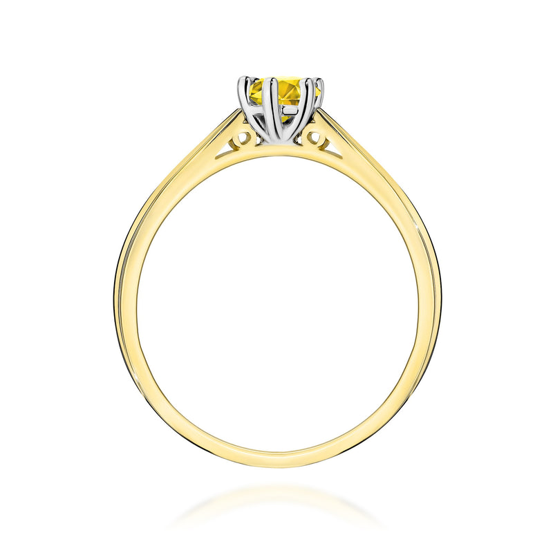 Inel Aur 14K cu Diamant Galben de Laborator 0.30 ct, imaginea 3 din 12