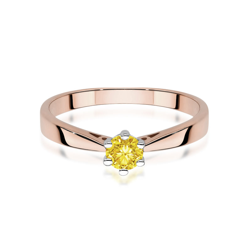 Inel Aur 14K cu Diamant Galben de Laborator 0.30 ct, imaginea 6 din 12