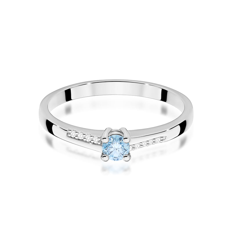 Inel Aur 14K cu Diamante Albastre de Laborator 0.19 ct, imaginea 10 din 12