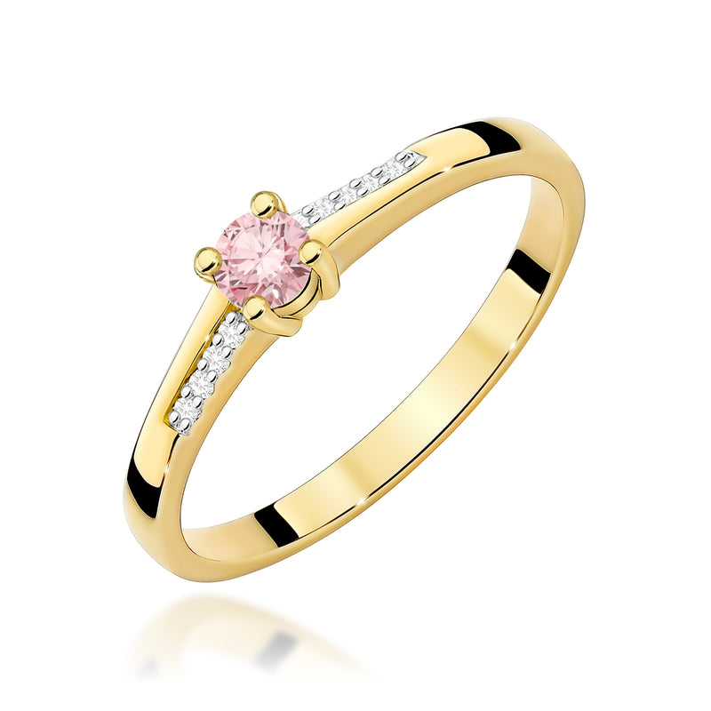 Inel Aur 14K cu Diamante Roz de Laborator 0.19 ct — Aur galben