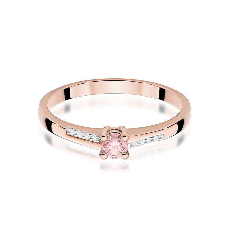 Inel Aur 14K cu Diamante Roz de Laborator 0.19 ct, imaginea 6 din 12