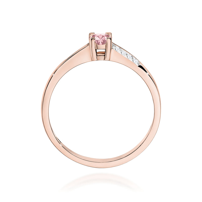 Inel Aur 14K cu Diamante Roz de Laborator 0.19 ct, imaginea 7 din 12