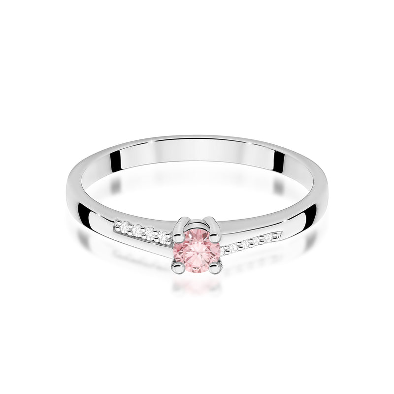 Inel Aur 14K cu Diamante Roz de Laborator 0.19 ct, imaginea 10 din 12