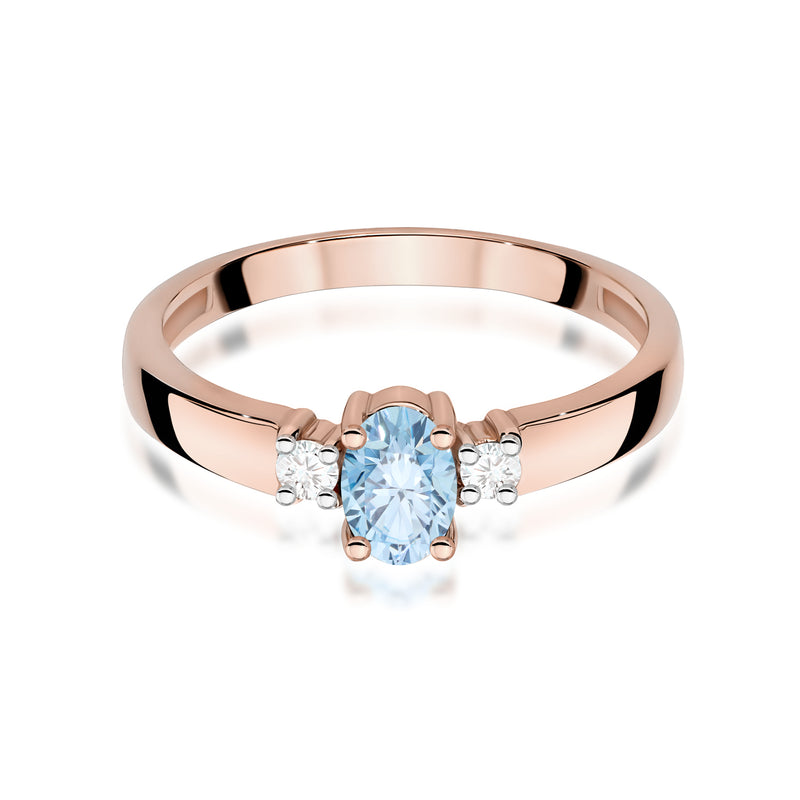 Inel Aur 14K cu Diamante Albastre de Laborator 0.58 ct, imaginea 6 din 12