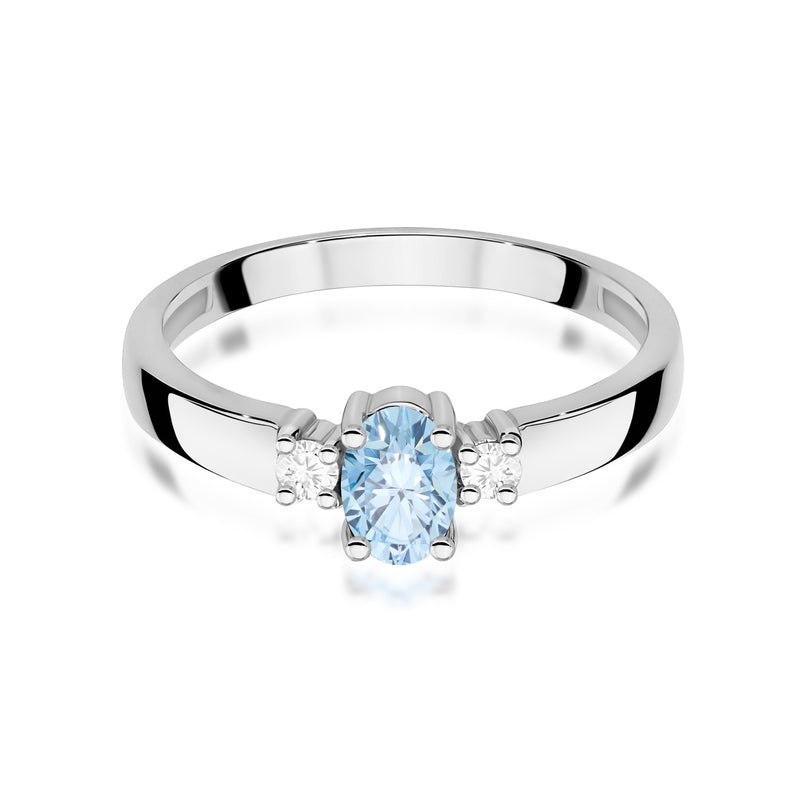 Inel Aur 14K cu Diamante Albastre de Laborator 0.58 ct, imaginea 10 din 12