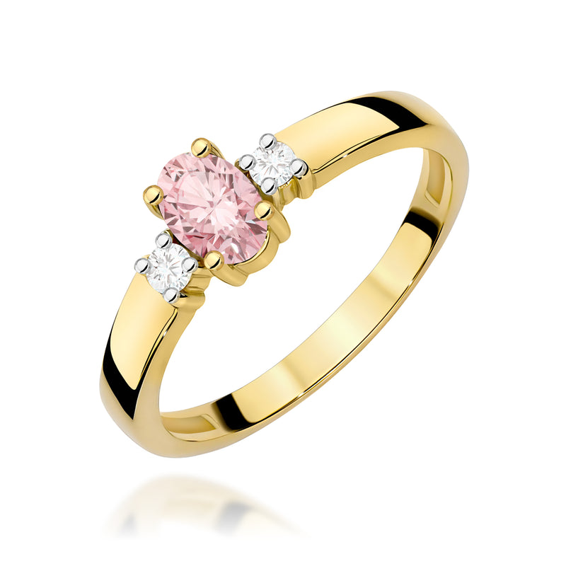 Inel Aur 14K cu Diamante Roz de Laborator 0.58 ct — Aur galben