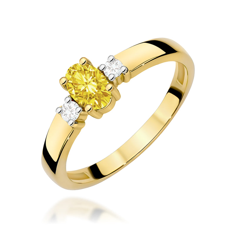 Inel Aur 14K cu Diamante Galbene de Laborator 0.58 ct — Aur galben