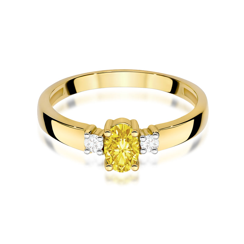Inel Aur 14K cu Diamante Galbene de Laborator 0.58 ct, imaginea 2 din 12