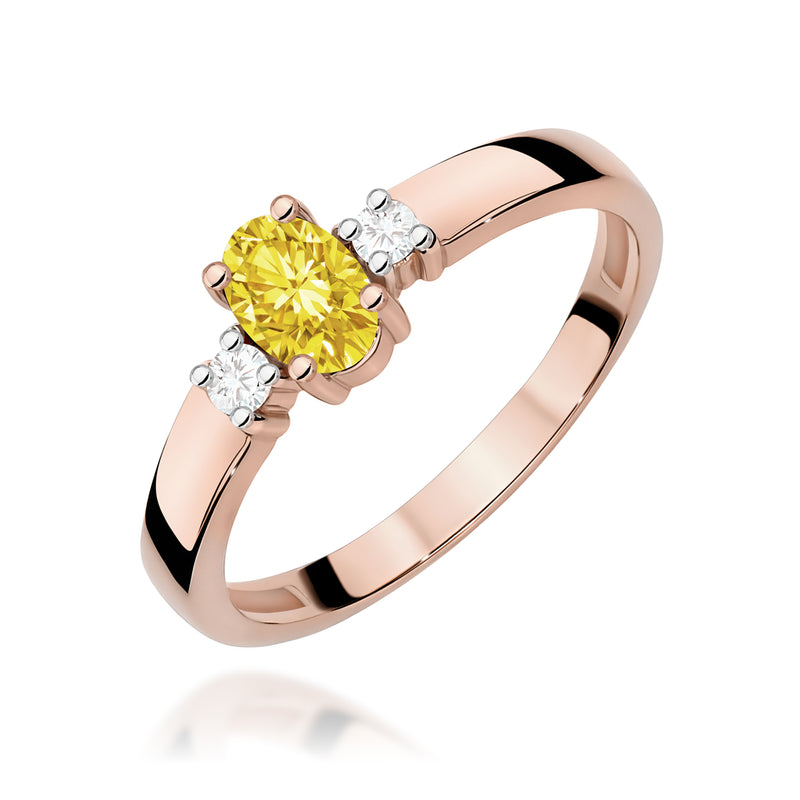 Inel Aur 14K cu Diamante Galbene de Laborator 0.58 ct, imaginea 5 din 12