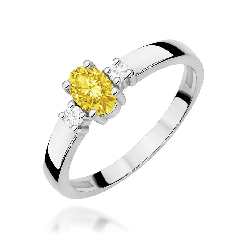 Inel Aur 14K cu Diamante Galbene de Laborator 0.58 ct, imaginea 9 din 12