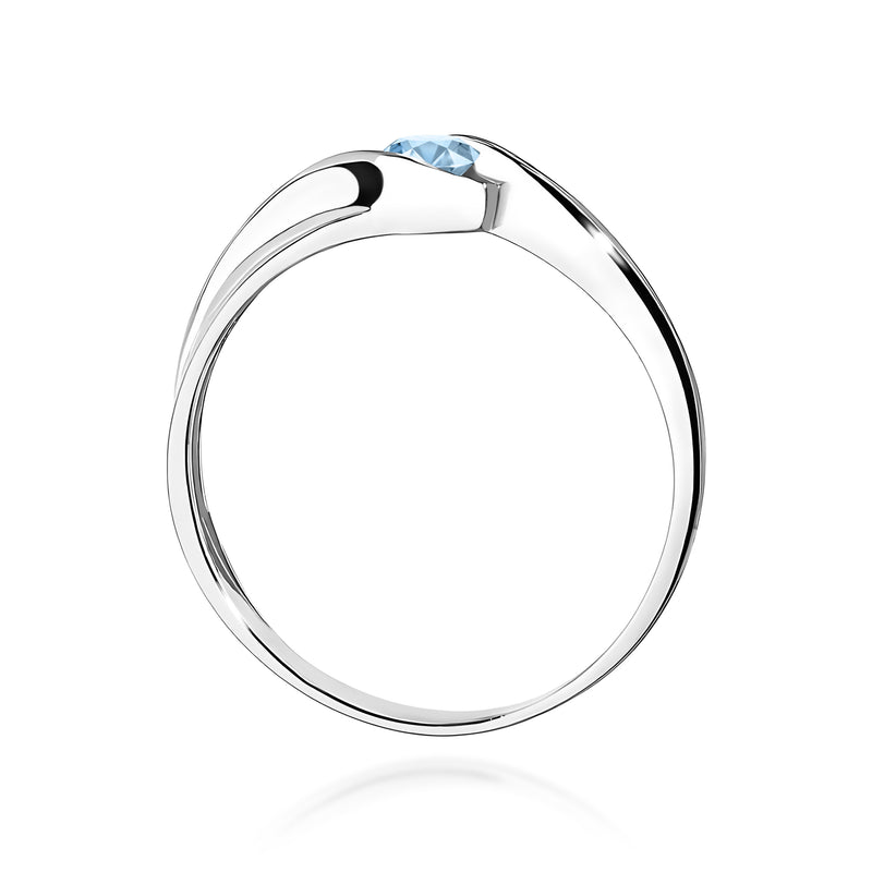 Inel Aur 14K cu Diamant Albastru de Laborator 0.15 ct, imaginea 11 din 12