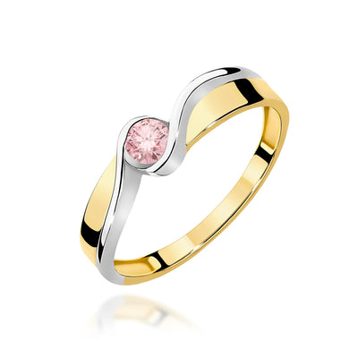 Inel Aur 14K cu Diamant Roz de Laborator 0.15 ct