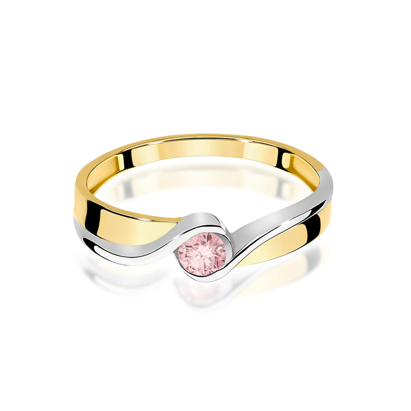Inel Aur 14K cu Diamant Roz de Laborator 0.15 ct, imaginea 2 din 12