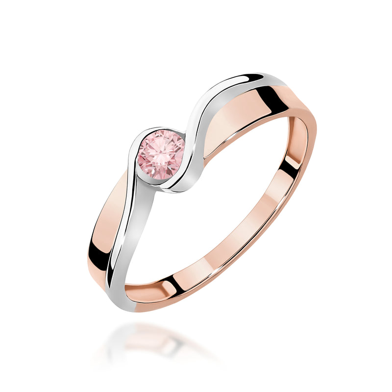 Inel Aur 14K cu Diamant Roz de Laborator 0.15 ct, imaginea 5 din 12