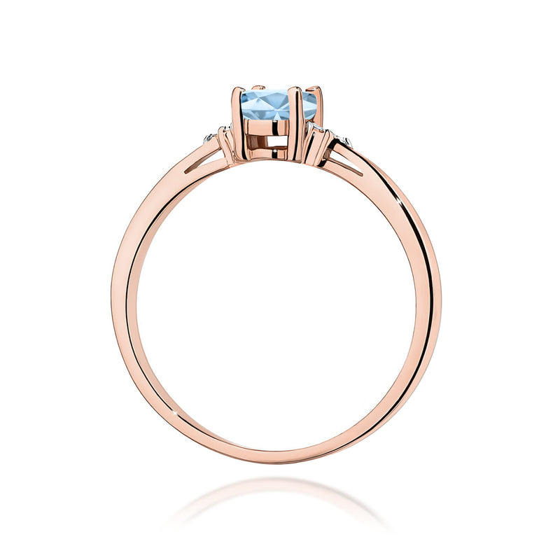 Inel Aur 14K cu Diamante Albastre de Laborator 0.65 ct, imaginea 7 din 12