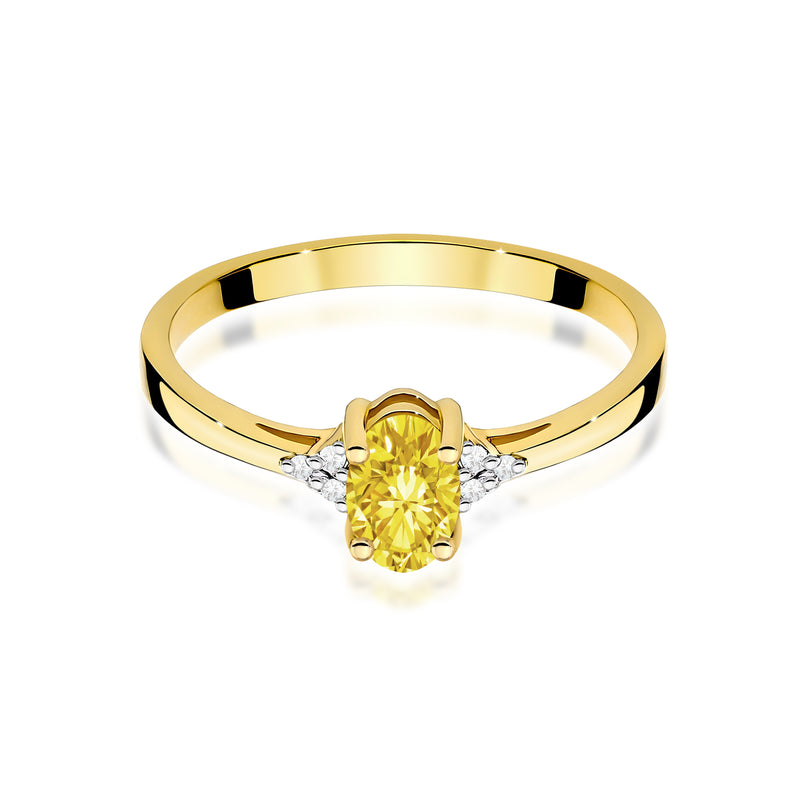 Inel Aur 14K cu Diamante Galbene de Laborator 0.65 ct, imaginea 2 din 12