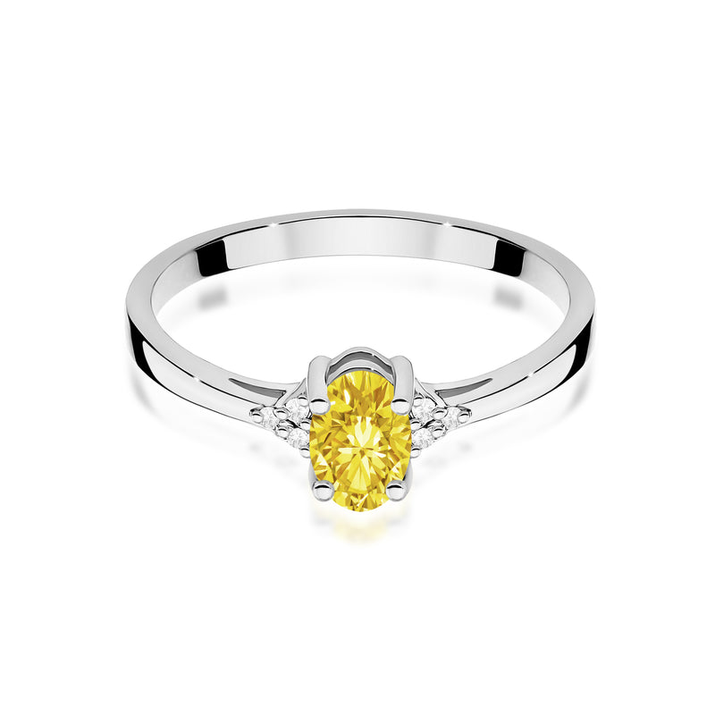 Inel Aur 14K cu Diamante Galbene de Laborator 0.65 ct, imaginea 10 din 12
