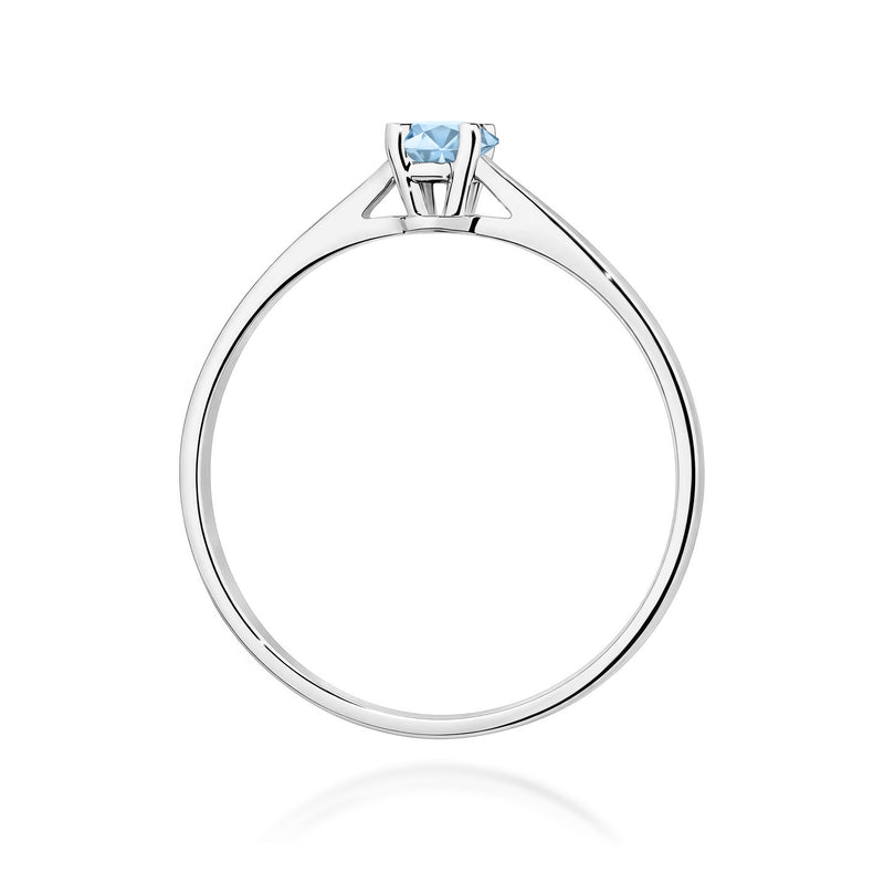 Inel Aur 14K cu Diamant Albastru de Laborator 0.15 ct, imaginea 11 din 12