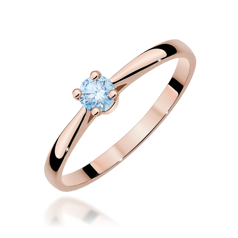 Inel Aur 14K cu Diamant Albastru de Laborator 0.15 ct, imaginea 5 din 12