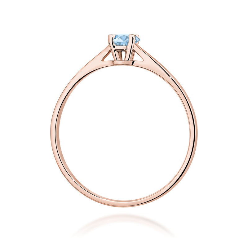 Inel Aur 14K cu Diamant Albastru de Laborator 0.15 ct, imaginea 7 din 12