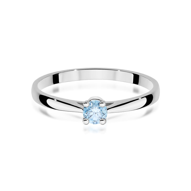 Inel Aur 14K cu Diamant Albastru de Laborator 0.15 ct, imaginea 10 din 12