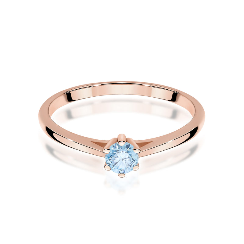 Inel Aur 14K cu Diamant Albastru de Laborator 0.15 ct, imaginea 6 din 16