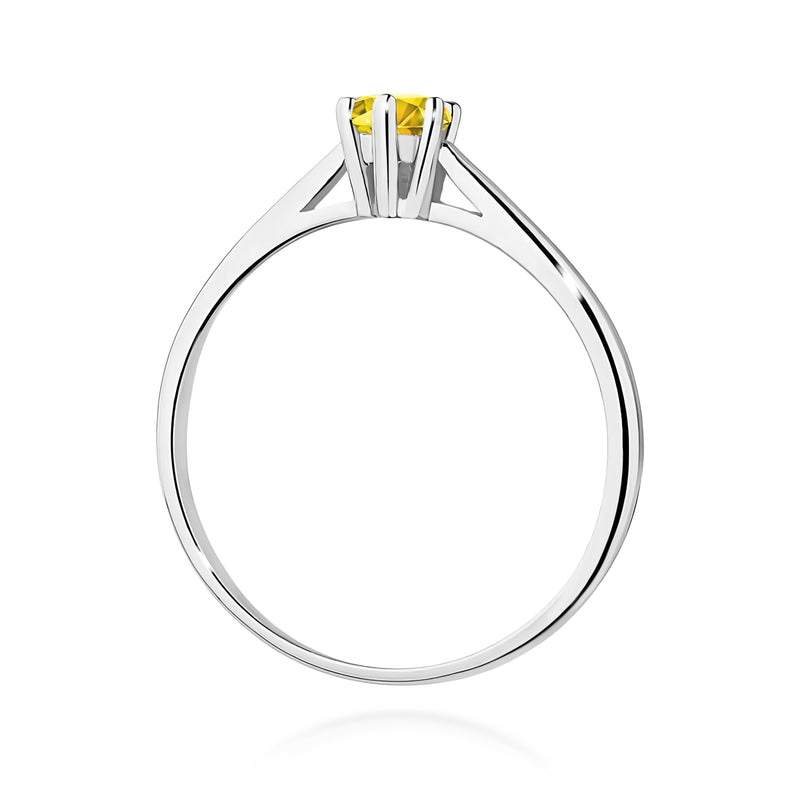Inel Aur 14K cu Diamant Galben de Laborator 0.15 ct, imaginea 11 din 12