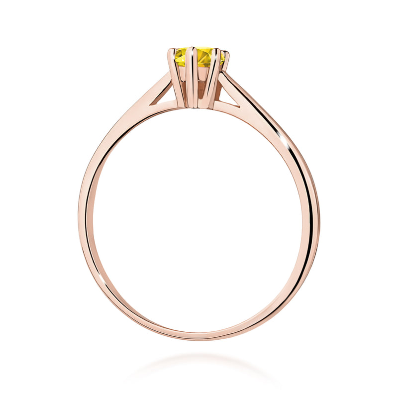 Inel Aur 14K cu Diamant Galben de Laborator 0.15 ct, imaginea 7 din 12