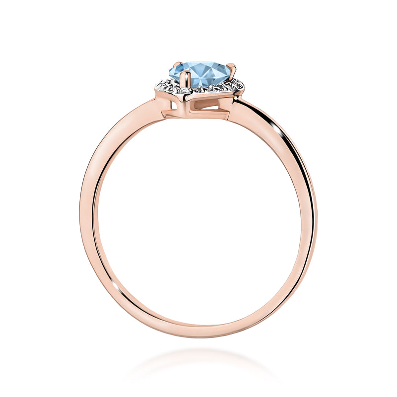 Inel Aur 14K cu Diamante Albastre de Laborator 0.60 ct, imaginea 7 din 12