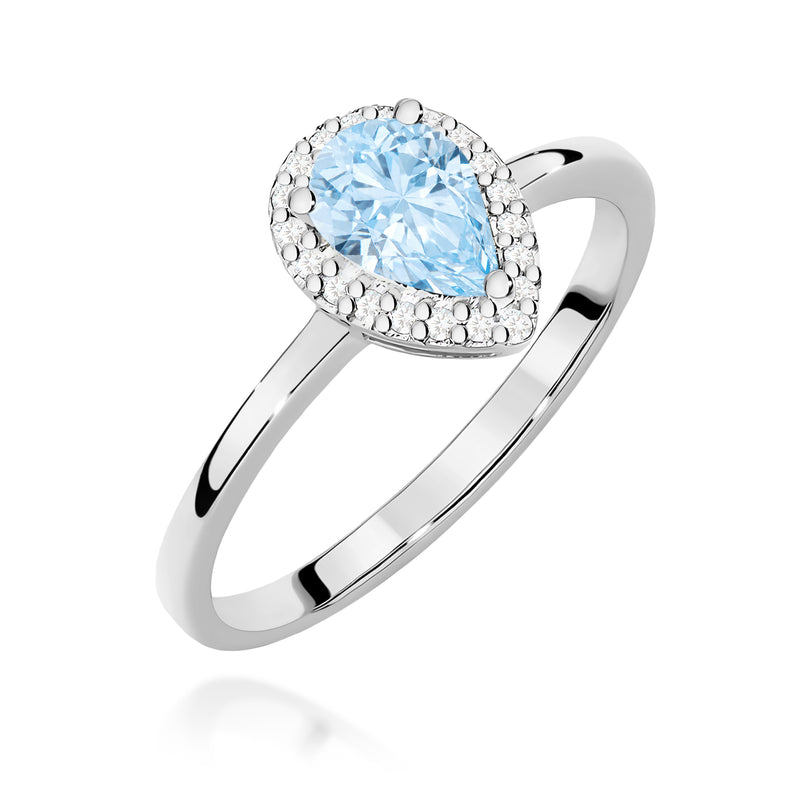 Inel Aur 14K cu Diamante Albastre de Laborator 0.60 ct, imaginea 9 din 12
