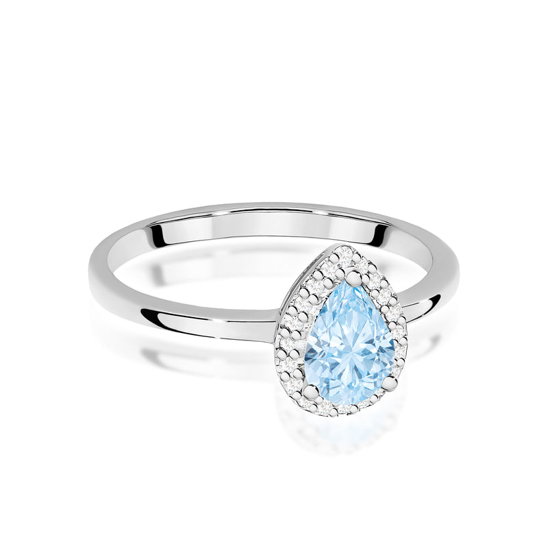 Inel Aur 14K cu Diamante Albastre de Laborator 0.60 ct, imaginea 10 din 12