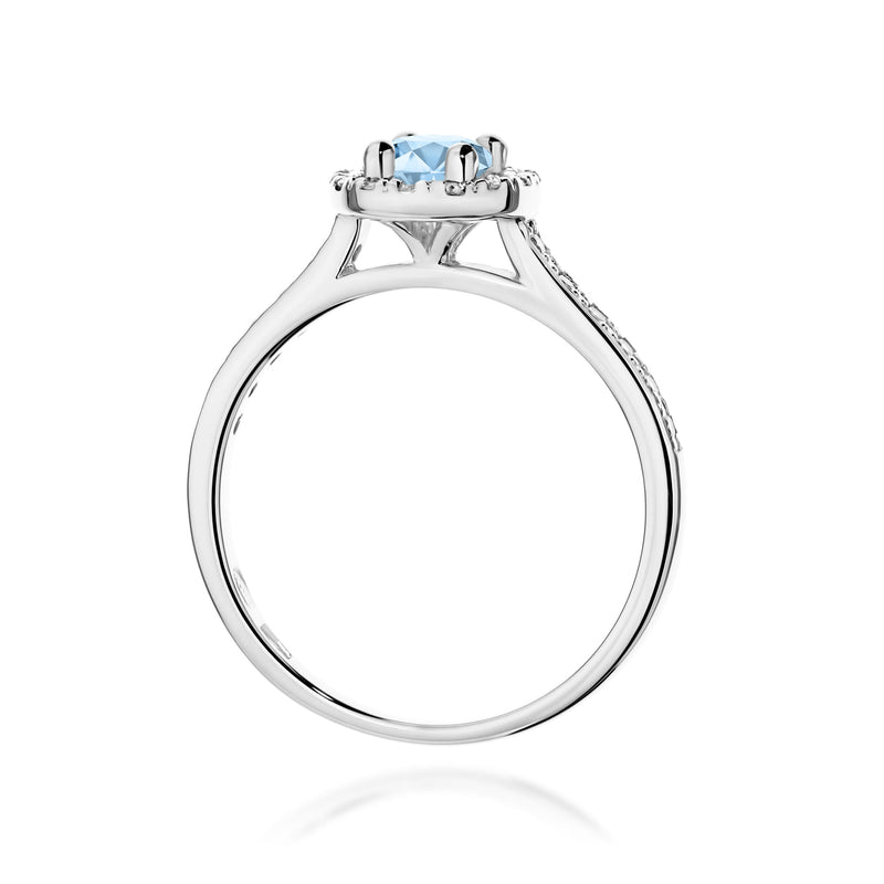Inel Aur 14K cu Diamante Albastre de Laborator 0.72 ct, imaginea 11 din 12