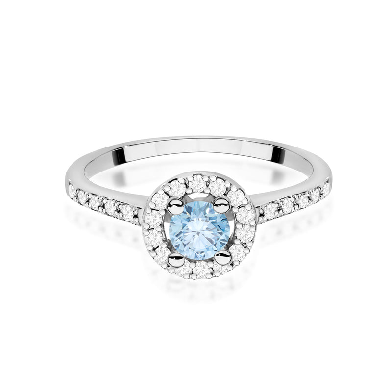 Inel Aur 14K cu Diamante Albastre de Laborator 0.72 ct, imaginea 10 din 12